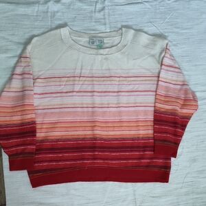 Striped Red and Pink cashmere Women's Sweater